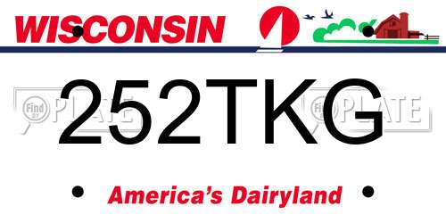 252TKG Wisconsin License Plate
