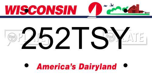 252TSY Wisconsin License Plate