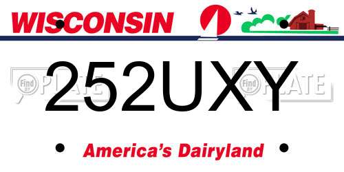 252UXY Wisconsin License Plate