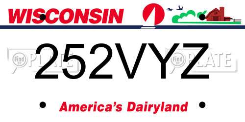 252VYZ Wisconsin License Plate