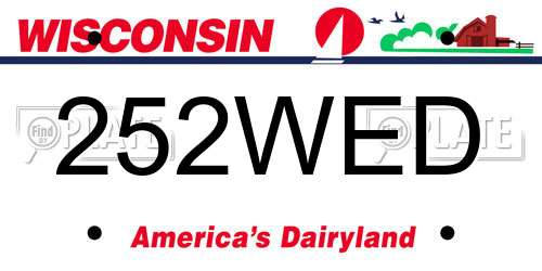 252WED Wisconsin License Plate