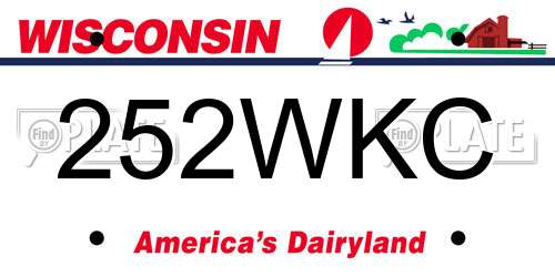 252WKC Wisconsin License Plate