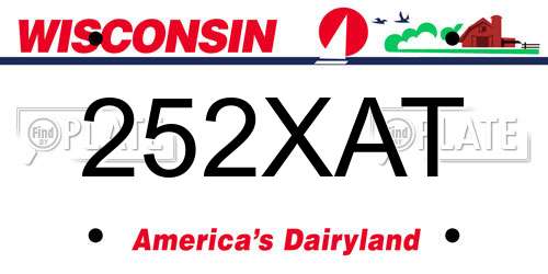 252XAT Wisconsin License Plate