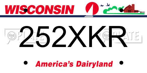252XKR Wisconsin License Plate