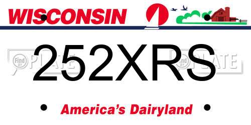 252XRS Wisconsin License Plate
