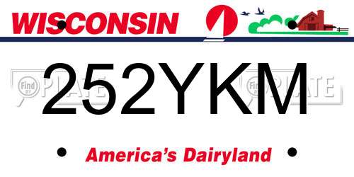 252YKM Wisconsin License Plate