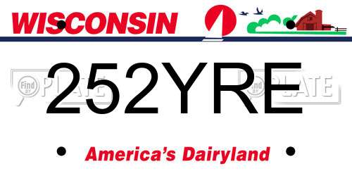 252YRE Wisconsin License Plate