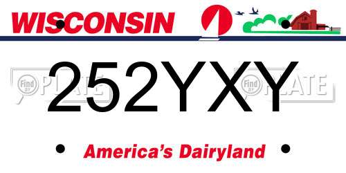252YXY Wisconsin License Plate