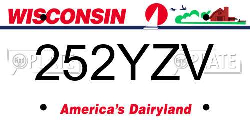 252YZV Wisconsin License Plate