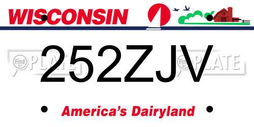 252ZJV Wisconsin License Plate