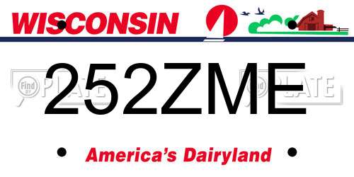 252ZME Wisconsin License Plate