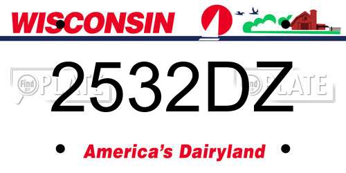 2532DZ Wisconsin License Plate