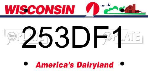 253DF1 Wisconsin License Plate