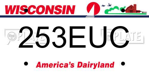 253EUC Wisconsin License Plate