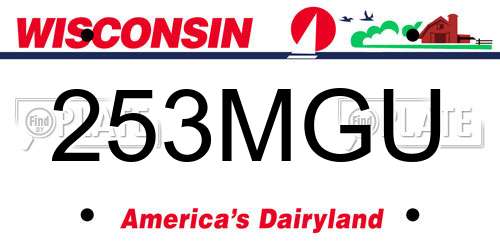 253MGU Wisconsin License Plate