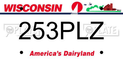 253PLZ Wisconsin License Plate
