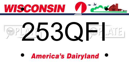 253QFI Wisconsin License Plate