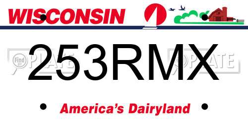 253RMX Wisconsin License Plate