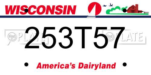 253T57 Wisconsin License Plate
