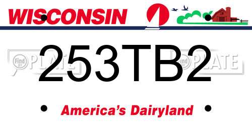 253TB2 Wisconsin License Plate