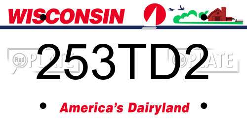 253TD2 Wisconsin License Plate