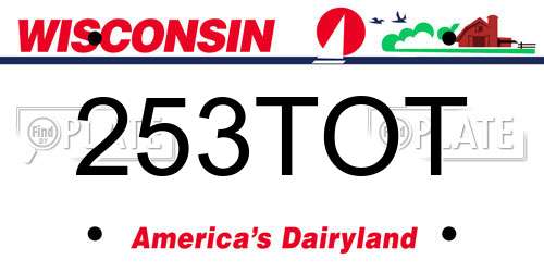 253TOT Wisconsin License Plate
