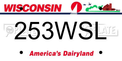 253WSL Wisconsin License Plate