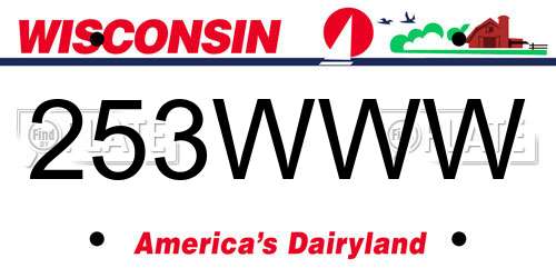 253WWW Wisconsin License Plate