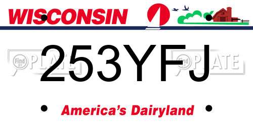 253YFJ Wisconsin License Plate