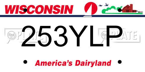 253YLP Wisconsin License Plate