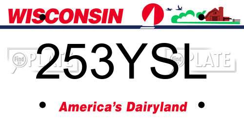 253YSL Wisconsin License Plate