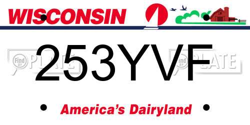 253YVF Wisconsin License Plate
