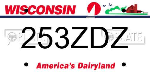 253ZDZ Wisconsin License Plate
