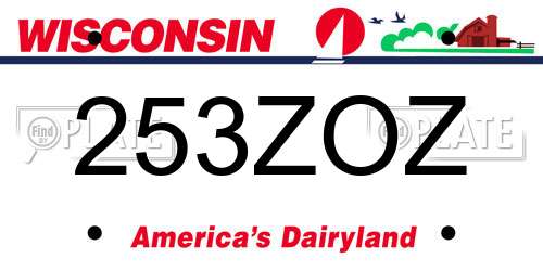 253ZOZ Wisconsin License Plate