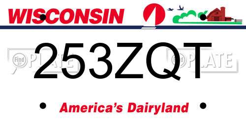 253ZQT Wisconsin License Plate