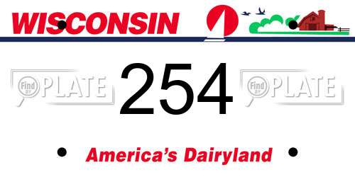 254 Wisconsin License Plate