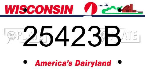 25423B Wisconsin License Plate