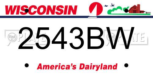 2543BW Wisconsin License Plate