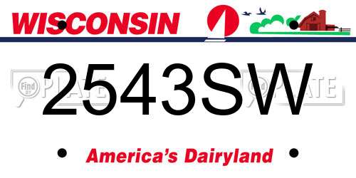 2543SW Wisconsin License Plate