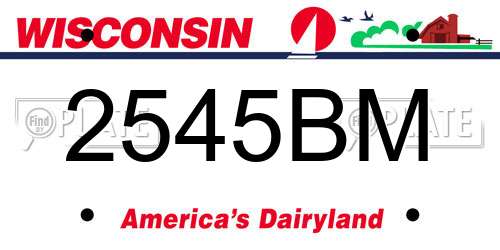 2545BM Wisconsin License Plate