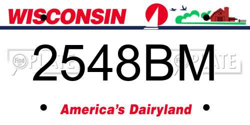 2548BM Wisconsin License Plate