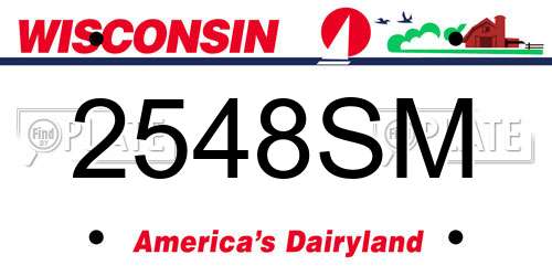 2548SM Wisconsin License Plate