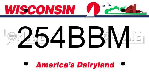 254BBM Wisconsin License Plate