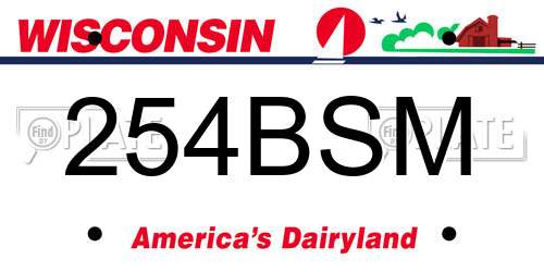 254BSM Wisconsin License Plate