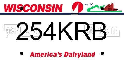 254KRB Wisconsin License Plate