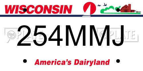 254MMJ Wisconsin License Plate