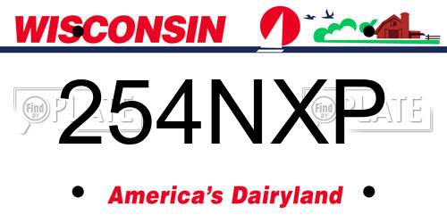 254NXP Wisconsin License Plate