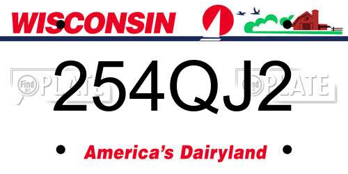 254QJ2 Wisconsin License Plate