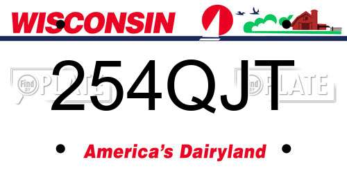254QJT Wisconsin License Plate