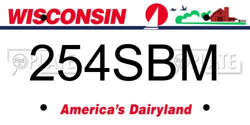 254SBM Wisconsin License Plate